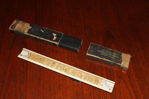 Sun Hemmi Bamboo Slide Rule in original box
